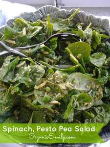 Spinach, Pesto Pea Salad