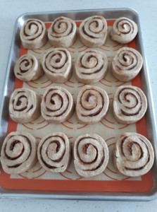Cinnamon rolls on pan