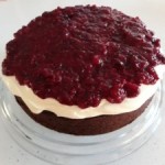 Gingerbread with Lemon Cream and Cranberry Sauce